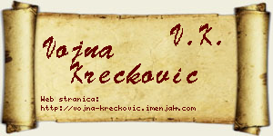 Vojna Krečković vizit kartica